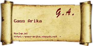 Gass Arika névjegykártya